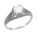 Art Deco Cubic Zirconia ( CZ ) Filigree Engraved Promise  Ring in Sterling Silver | 1.45 Carats