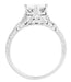 Engraved Flowers Art Deco Filigree White Topaz Promise Ring in Sterling Silver