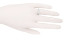 Engraved Flowers Art Deco Filigree White Topaz Promise Ring in Sterling Silver
