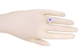 Art Nouveau Princess Cut Amethyst Ring in Sterling Silver