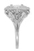 Art Nouveau Antique Style Square White Topaz Ring in Sterling Silver