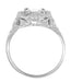 Art Nouveau Antique Style Square White Topaz Ring in Sterling Silver