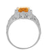 Edwardian Filigree Emerald Cut Citrine Ring in Sterling Silver