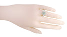 Edwardian Filigree Emerald Cut Prasiolite ( Green Amethyst ) Ring in Sterling Silver