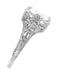 Edwardian Filigree Emerald Cut White Topaz Ring in Sterling Silver