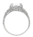 Edwardian Filigree Emerald Cut White Topaz Ring in Sterling Silver