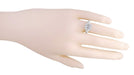 Edwardian Filigree Emerald Cut White Topaz Ring in Sterling Silver