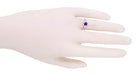 Art Deco Filigree Flowers Amethyst Promise Ring in Sterling Silver
