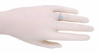 Art Deco Filigree Flowers Blue Topaz Promise Ring in Sterling Silver