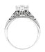 Antique Style Edwardian Filigree Engraved Cubic Zirconia ( CZ ) Promise Ring in Sterling Silver