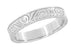 Art Deco Scrolls Engraved Wedding Band in Sterling Silver - 4mm Wide