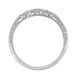Contoured Art Deco Flowers and Wheat Engraved Filigree Wedding Band in Sterling Silver