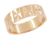 Starburst Antique Wedding Band in 14 Karat Rose Gold - Size 7 3/4