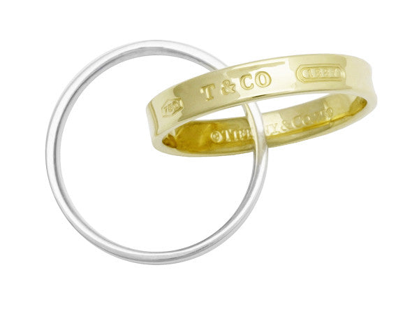 Tiffany 1837 Interlocking Circles Ring in Sterling Silver and 18K Yellow Gold - Ring Size 7 - Item: R122418YS - Image: 2
