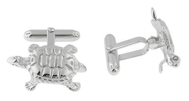 Tortoise Cufflinks in Sterling Silver - alternate view