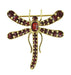 Bohemian Garnet Dragonfly Brooch in Sterling Silver Vermeil