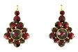 Victorian Bohemian Garnet Earrings in 14 Karat Yellow Gold and Sterling Silver Vermeil