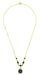 Gorgeous Victorian Bohemian Garnet Floral Drop Necklace in Sterling Silver with Yellow Gold Vermeil