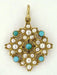Victorian Turquoise and Pearl Floral Antique Pendant in 18 Karat Gold