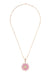Plique a Jour Enamel Flower Pendant Necklace in Rose Gold Vermeil Sterling Silver with White Sapphire | Art Nouveau 1910 Vintage Replica