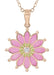 Plique a Jour Enamel Flower Pendant Necklace in Rose Gold Vermeil Sterling Silver with White Sapphire | Art Nouveau 1910 Vintage Replica