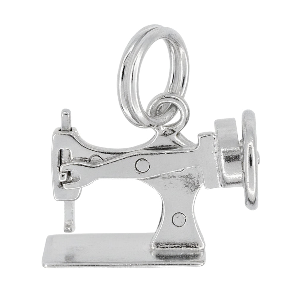 Vintage Sterling Silver Mechanical Sewing Machine Charm - Movable