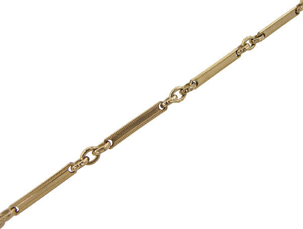 Antique Gold Filled Bar Link Pocket Watch Chain - Item: WC105 - Image: 2