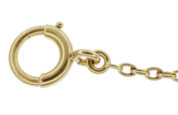 Engraved Link Antique Pocket Watch Chain in 14 Karat Yellow Gold - 14.5 Inches - Circa 1920's - Item: WC108 - Image: 3