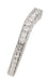 Art Deco Curved Carved Wheat Diamond Wedding Band in 14 or 18 Karat White Gold