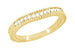Art Deco Yellow Gold Curved Wheat Diamond Wedding Band - 18K or 14K