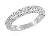 Edwardian Filigree Flowing Scrolls Wedding Ring in White Gold
