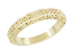 Yellow Gold Edwardian Flowing Filigree Scrolls Wedding Ring