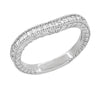 Matching wr1205w14 wedding band for Art Deco Filigree Flowers and Scrolls Engraved 1/2 Carat Diamond Halo Engagement Ring in 14 Karat White Gold