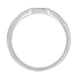 Art Deco Carved Contoured Diamond Wedding Ring in Platinum