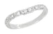 Art Deco Carved Contoured Diamond Wedding Ring in Platinum