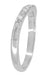 Art Deco Carved Contoured Diamond Wedding Ring in White Gold