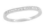 Milgrain Edge Gently Curved Diamond Wedding Band in Platinum