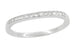 Milgrain Edge Gently Curved Diamond Wedding Band in Platinum