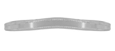 Millgrain Edge Curved Wedding Band in Platinum - Item: WR158PND - Image: 4