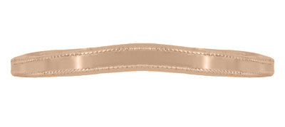 Millgrain Edge Curved Wedding Band in 14 Karat Rose ( Pink ) Gold - Item: WR158RND - Image: 4