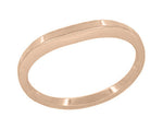 Millgrain Edge Curved Wedding Band in 14 Karat Rose ( Pink ) Gold