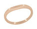 Millgrain Edge Curved Wedding Band in 14 Karat Rose ( Pink ) Gold