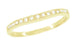 Vintage Style Gently Contoured Milgrain Edge Diamond Wedding Band in Yellow Gold - 14K or 18K