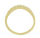 Vintage Inspired White Sapphire Curved Wedding Band in 14 Karat Yellow Gold