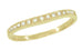 Vintage Inspired White Sapphire Curved Wedding Band in 14 Karat Yellow Gold