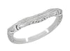Matching wr161p wedding band for Art Deco Emerald Engraved Filigree Ring in Platinum