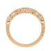 Art Deco Filigree and Wheat Engraved Curved Wedding Ring in 14 Karat Rose Gold