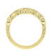Art Deco Filigree and Wheat Engraved Curved Wedding Ring in Yellow Gold
