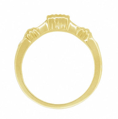 Art Deco Harvest Bands Curved Wedding Ring in 14 Karat Yellow Gold - alternate view