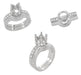 Art Deco Engraved Scrolls and Wheat Curved Wedding Band in 18 Karat White Gold